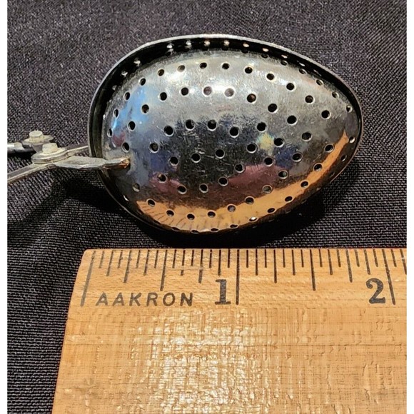 Vintage Stainless Steel Tea/Herb Strainer Infuser Spoon-Spring Loaded - Picture 4 of 4